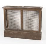 A radiator cover, with grille to top, front and sides, 112cm wide x 91.5cm high x 24.