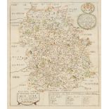 Richard Blome (1660-1705)/A General Map of Shropshire with it's Hundreds/hand coloured print,