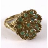 A 14k gold and enamel dress ring of modern design,