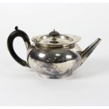 A Victorian silver teapot, Aldwinkle & Slater, London 1883, of compressed circular form, crested,