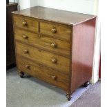 A Victorian mahogany chest of three long and two short drawers,