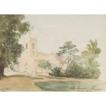 Reverend John Parker (1798-1860)/Marsdon Church/signed and inscribed/watercolour,