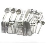 A quantity of Gense stainless steel flatware comprising, sixteen table forks, nine large knives,