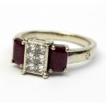 A ruby and diamond dress ring,