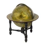 A Newton's New & Improved Terrestrial Table Globe on a turned wood stand,