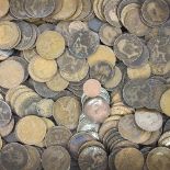 A large collection of copper and silver coins,