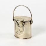 A Victorian silver novelty cream pail, Joseph Braham, London 1889,