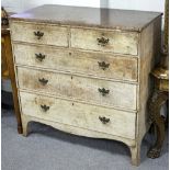 An early 19th Century chest of two short and three long drawers,