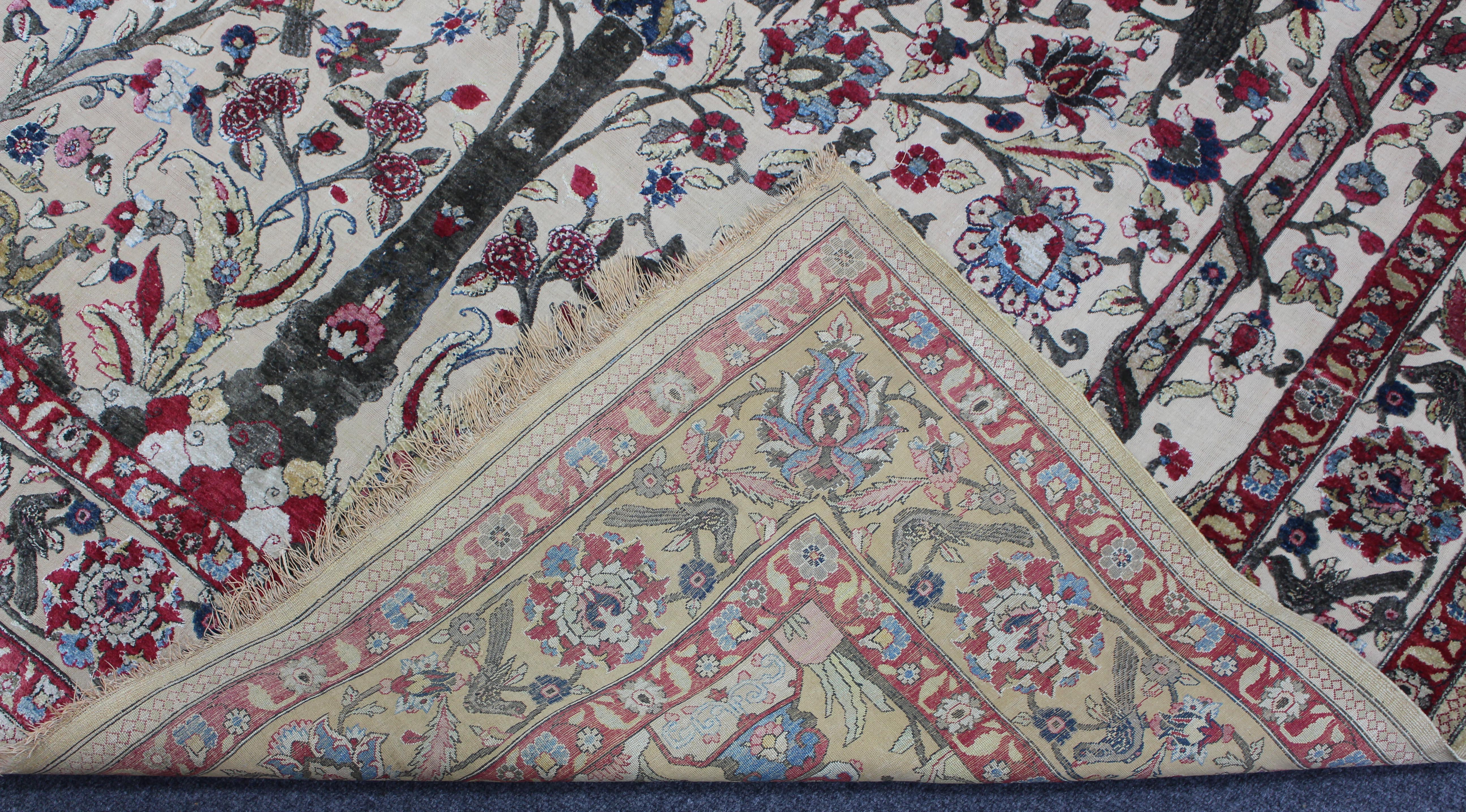 A Kashan silk souf carpet, Central Persia, early 20th century, - Bild 4 aus 5
