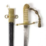 A Midshipman's dirk and scabbard, by Gieves, no.