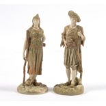 A pair of Royal Worcester figures of Bringaree Indians, shape no.