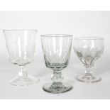 Three Victorian glass goblets, various, 15.