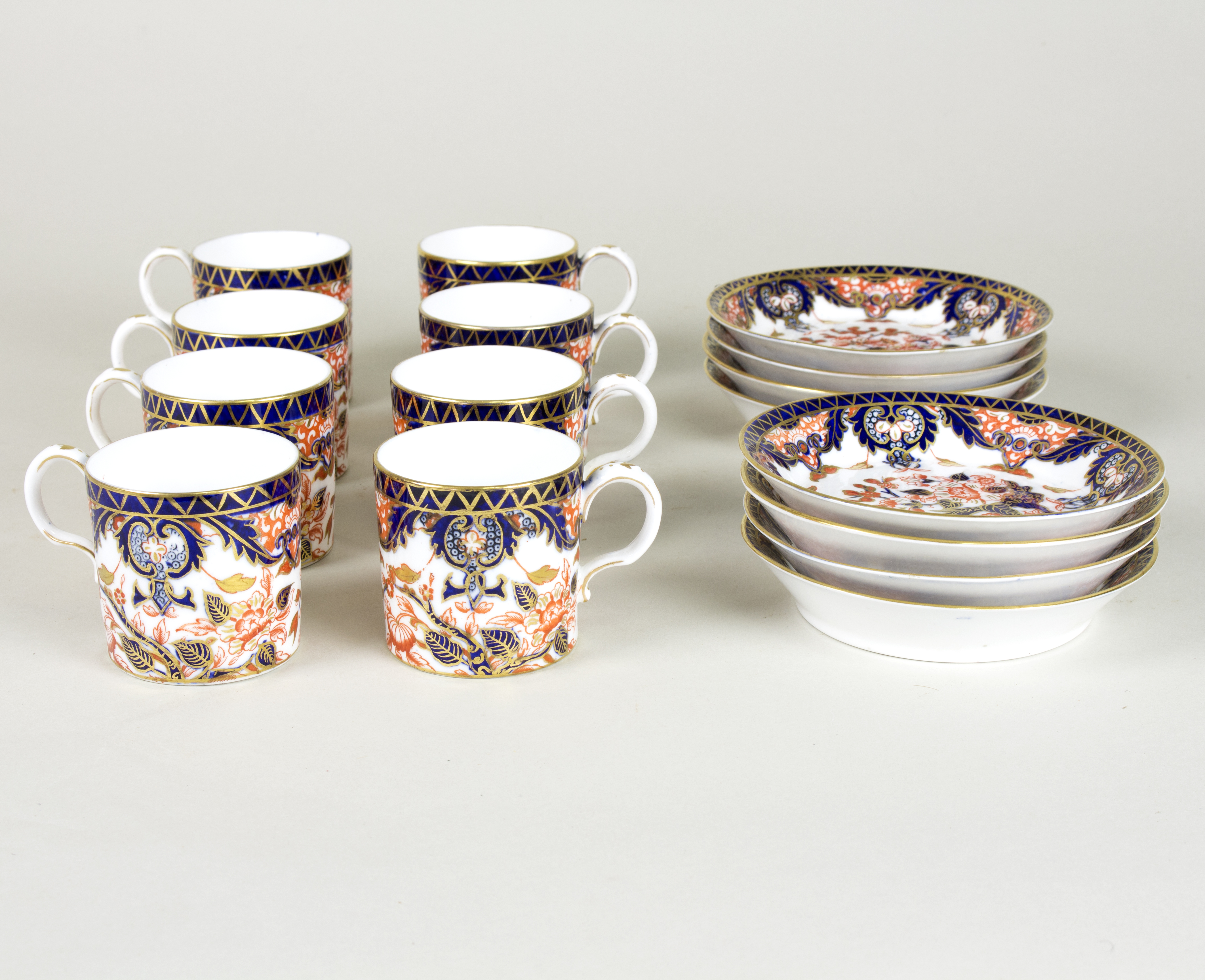 Eight Derby Imari coffee cans and saucers - Image 3 of 3