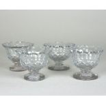 A set of four Irish glass salts with petal rims,