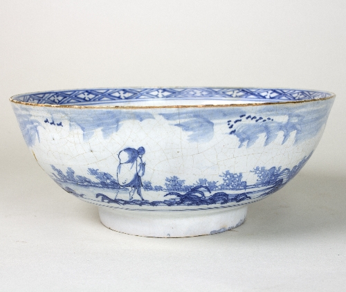 A Delft blue and white bowl, possibly London, - Image 2 of 3