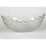 A large Irish glass oval bowl from an epergne,