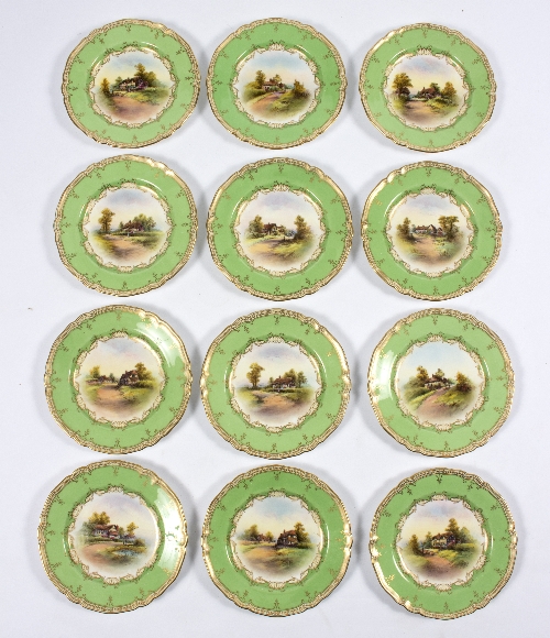 A set of twelve various Royal Worcester cabinet plates,