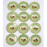 A set of twelve various Royal Worcester cabinet plates,