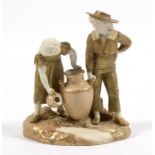 A Royal Worcester figure group of young water carriers, modelled by James Hadley, shape no.
