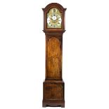 A George III mahogany cased longcase clock, the dial with strike/silent to the arch,