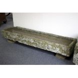 A rectangular stone trough of narrow proportions, 188cm x 34.