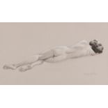 Richard Britton (British, born 1931)/Resting Model/signed/chalk, 26cm x 37.