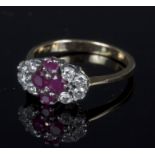 A ruby and diamond dress ring,