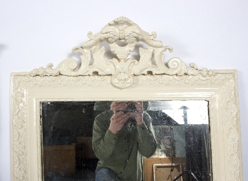 Three painted wall mirrors, one with carved foliate surmount, - Image 2 of 3