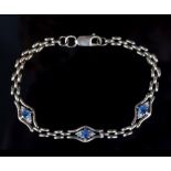 A sapphire and diamond bracelet,