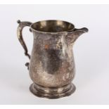 A silver jug converted from a mug, now marked LAO, London 2018, with scroll handle, initialled,