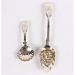 A George IV silver caddy spoon, James Bell, Newcastle 1823,