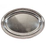 Royal Naval interest: A George III oval silver meat dish, W S, London 1805,