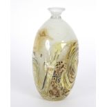 Wayne Filan (20th Century)/Art glass vase/with veined marbled decoration on a mottled white ground,