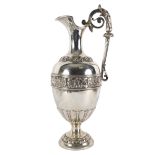 A Victorian silver claret jug, Elkington & Co Ltd, Birmingham 1892,