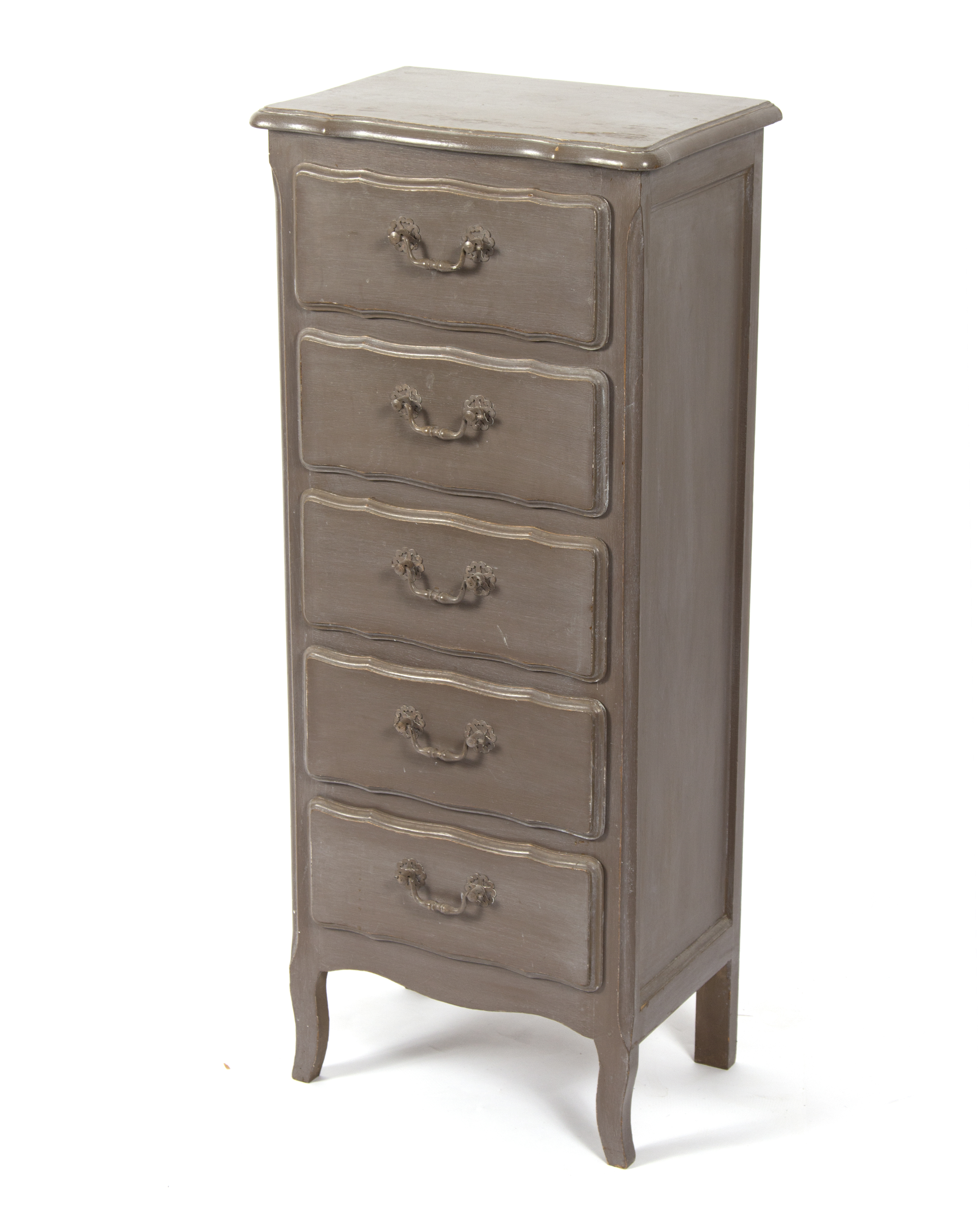 A painted chest of six long drawers, painted in cream, - Image 2 of 3