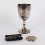 A silver trophy goblet, Walker & Hall, Sheffield 1921,