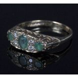 A Victorian emerald and diamond dress ring,