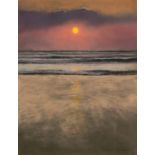 Richard Britton (British, born 1931)/Evening Calm/sunset on the coast/signed/pastel, 44.5cm x 33.