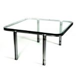 Horst Brüning for Kill International, Germany /T111 coffee table, mid-20th Century/with glass top,