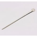 A George III silver meat skewer, Thomas Chawner, London 1785, with plain loop handle 31cm long,