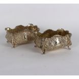 A pair of silver bon bon dishes, import marks for London 1890,