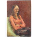 Constance B Nash (British 1921-2015)/Portrait of a Seated Girl/signed and dated '73/oil on board,