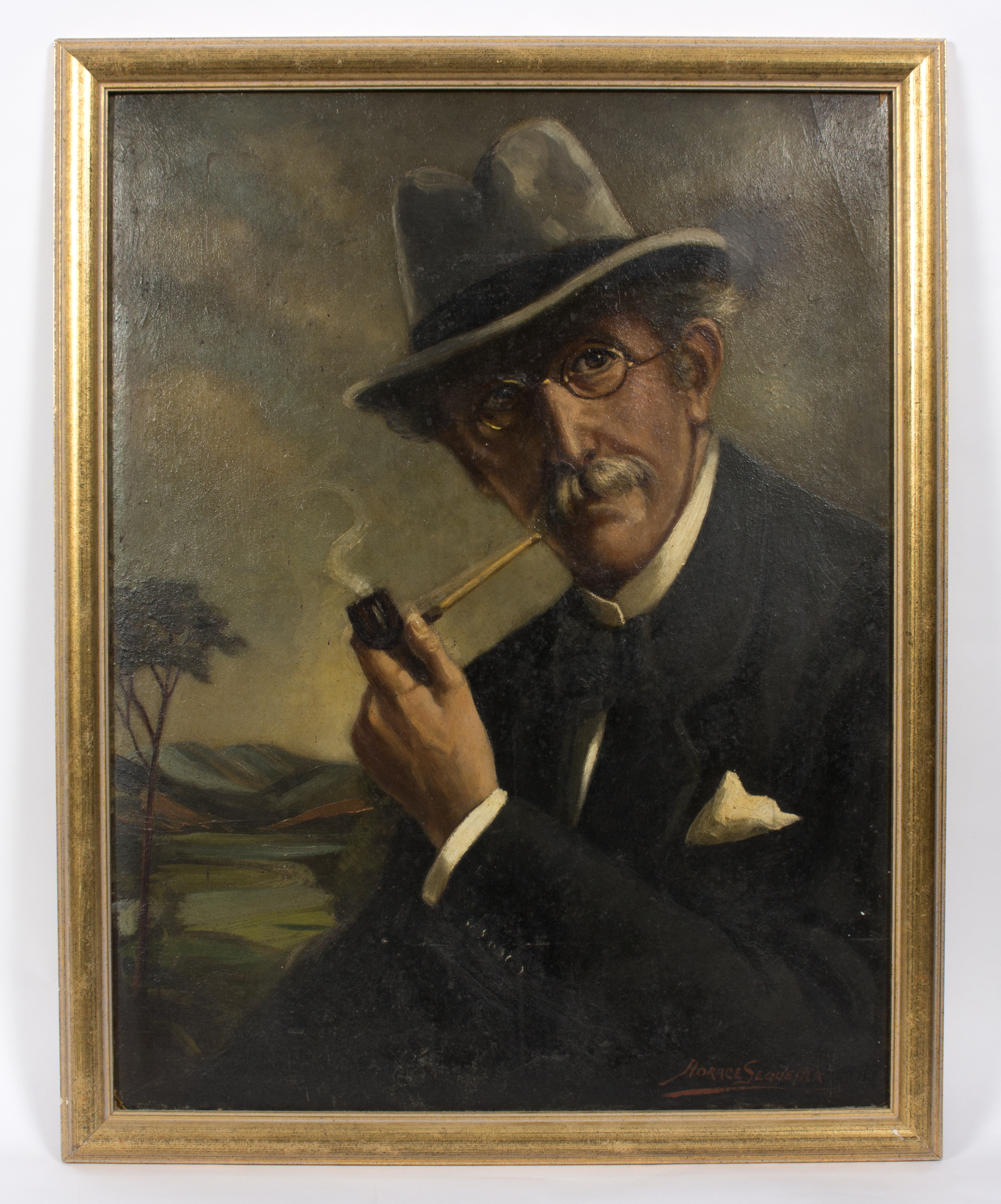 Horace Sequeira/Portrait of Dr George William Sequeira/signed/oil on board, - Image 2 of 4