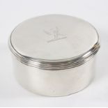 A George III silver box and cover, WP, London 1806, the cover crested, 9cm diameter,