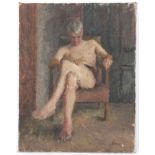 Constance B Nash (British 1921-2015)/Seated Male/signed and dated '52/oil on board,