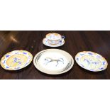 John Armstrong/Clarice Cliff Bizarre ware tea plate/Chaldean or Chevaux pattern,