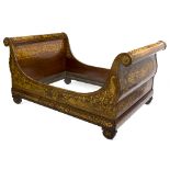 A late 18th Century Dutch walnut and marquetry lit-en-bateau,