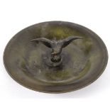 A Danish bronzed Art Deco dish, with central eagle, marked Bronce Denmark,
