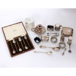 A quantity of silver cruets, various,