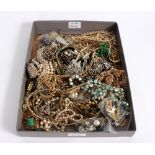 A large quantity of costume jewellery to include a Florenza pendant necklace/brooch